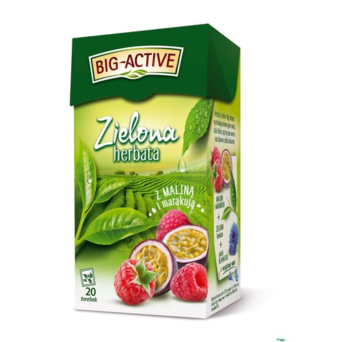 Herbata BIG-ACTIVE MALINA-MARAKUJA zielona 20t