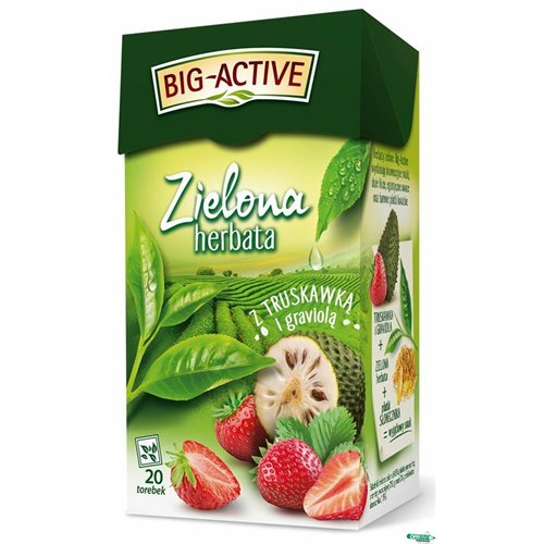 Herbata BIG-ACTIVE TRUSKAWKA-GRAVIOLA zielona 20t