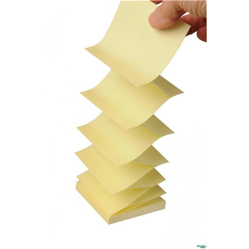 Bloczki ekologiczne POST-IT_ Z-Notes (C2014Y12-1), 76x76mm, 12x100 kart., żółte + podajnik GRATIS