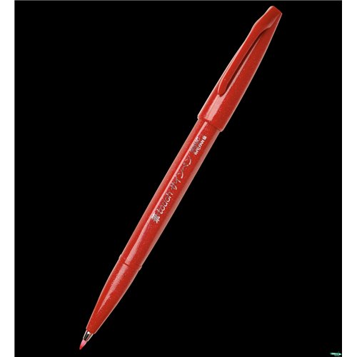 Pisak pędzelkowy do kaligrafii czerwony SES15-B PENTEL