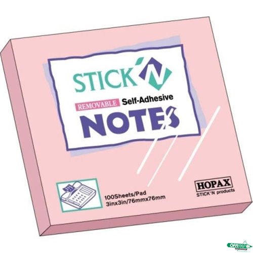 Notes samop.76x76 Różowy pastel STICK`N 100k. 21148
