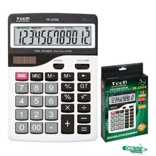 Kalkulator TOOR TR-2235, 12 pozycyjny, podwójne zasilanie 120-1451