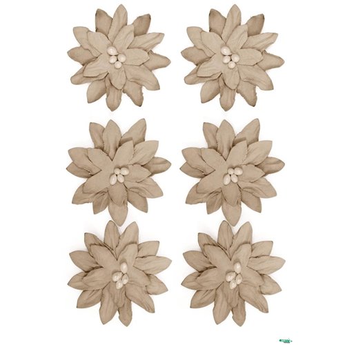 Kwiaty samop. papierowe DALIA beżowe (6) 252009 Galeria Papieru