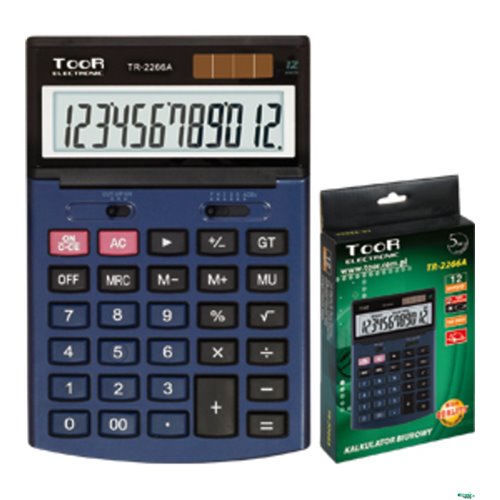 Kalkulator TOOR TR-2266A, 12 pozycyjny, podwójne zasilanie 120-1456