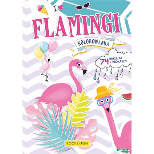 Kolorowanka z naklejkami - Flamingi B&F