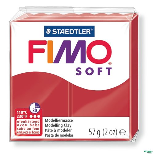FIMO soft, masa termoutwardzalna, 57 g,_czerwień świąteczna, edycja limitowana,_Staedtler S 8020-2P