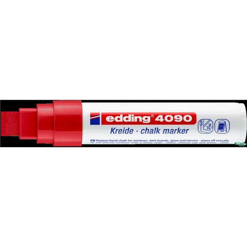 Marker do szkła EDDING 4090/02 czerwony koncówka ścieta 4-15mm