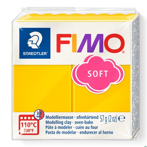 FIMOsoft, masa termoutwardzalna 56g, żółty sł S 8020-16