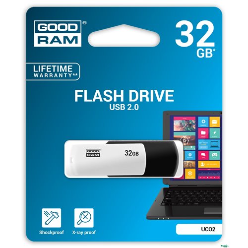 Pamięć USB GOODRAM 32GB UCO2 czarno-biały USB 2.0 UCO2-0320KWR11