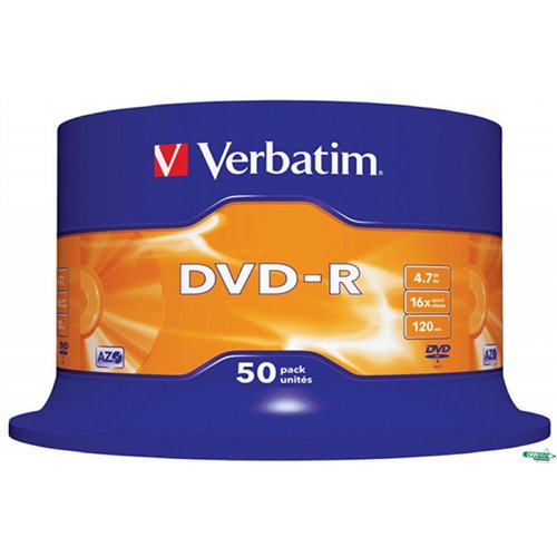 Płyta DVD-R VERBATIM CAKE(50) Matt Silver 4.7GB x 16  43548