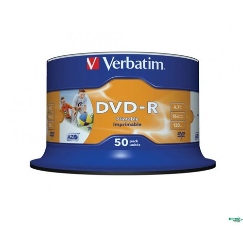 Płyta DVD-R VERBATIM CAKE(50) nadruk Wide 4.7GB x16  43533/43744