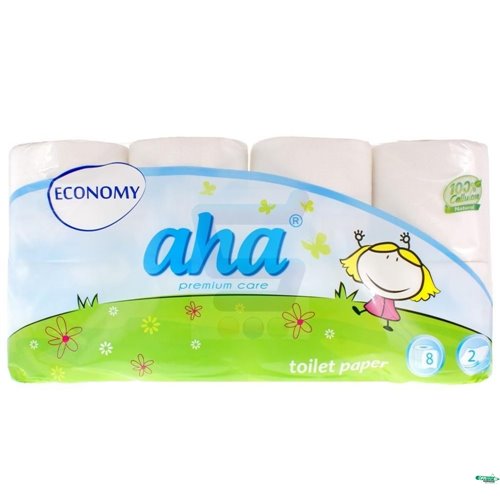 Papier toaletowy AHA ECONOMY (8 rolek) biały