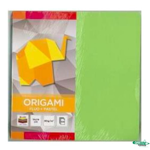 Papier ORIGAMI14x14cm fluo+pastele 100arkuszy 5368