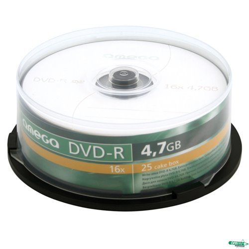Płyta OMEGA DVD+R 4,7GB 16X CAKE (25) OMD1625+ a
