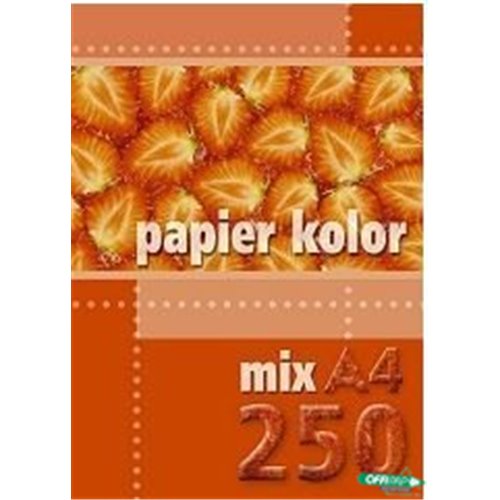 Papier xero A4 160g mix kolorów (250 arkuszy) KRESKA