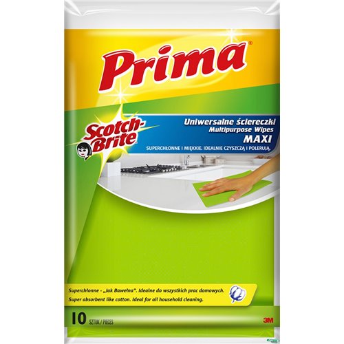 Ściereczki uniwersalne PRIMA Maxi "Jak bawełna", 10szt., żółte