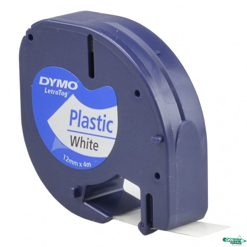 Taśma DYMO 12mm/4m - plastikowa, biały  S0721660 LETRAG