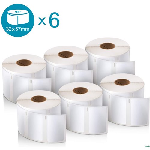 Etykiety DYMO różnego przeznaczenia - 57 x 32 mm, biały - VALUE PACK 6 szt. 2093094